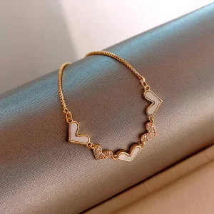 2021 Fashion Adjustable Bracelet Gold Five Love Shell Water Drill Pull Adjustable Bracelet