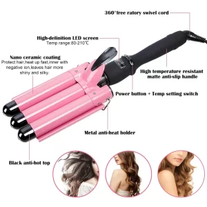 3 Barrels Hair Curling Iron Automatic Perm Splint Ceramic Hair Curler Professional Waver Styling Tools